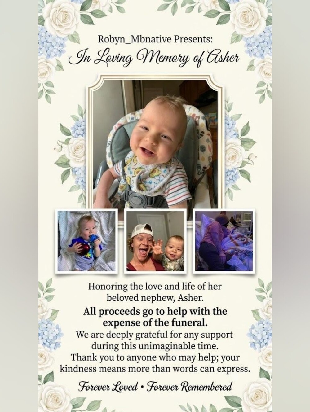 Memorial Wall Art Print - Blue/White Comfort Tribute - Picture 2 of 3